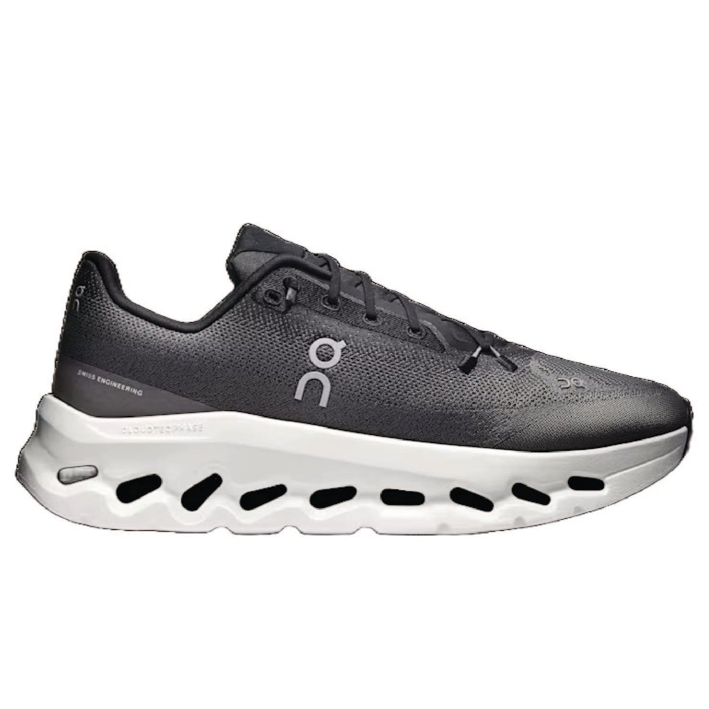 On Cloudtilt sneaker in black and asphalt.